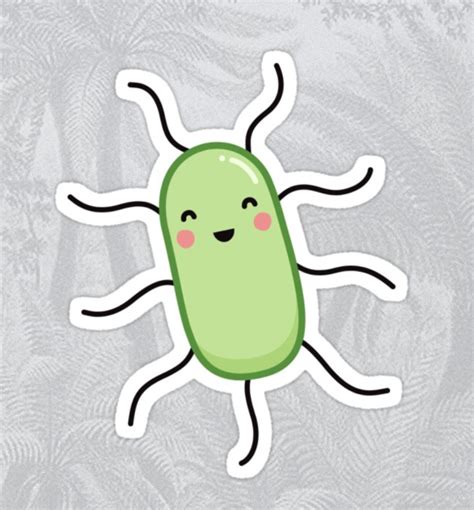 Cute Kawaii Bacterium Sticker Cute Stickers Kawaii Bacteria Cartoon