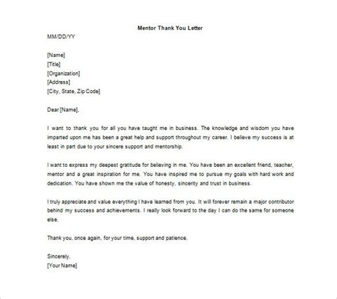 Thank You Letter To Mentor 9 Free Word Excel Pdf Format Download