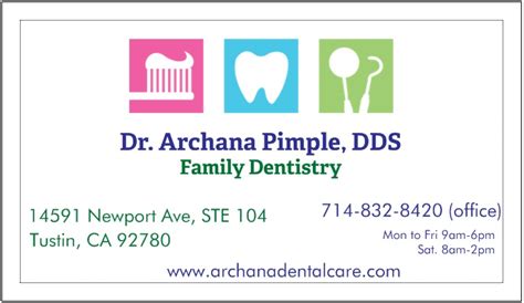 Would like to say it has been a pleasure doing business with county insurance, first as macsamillion then macalder over the last 20 years. Archana Dental Care, Orange County, California | 14591 Newport Ave. Ste 104 Tustin CA 92780 ...