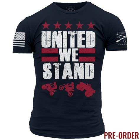 We Stand Mens Tshirts Grunt Style Shirts Navy Blue Tee