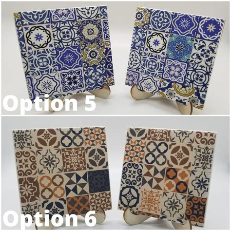 Moroccan Tile Coasters Ceramic Coasters Set Of 2 Mosaic Etsy