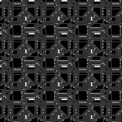 Funky Simple Black White Computer Circuit Board Digital Art By Lc