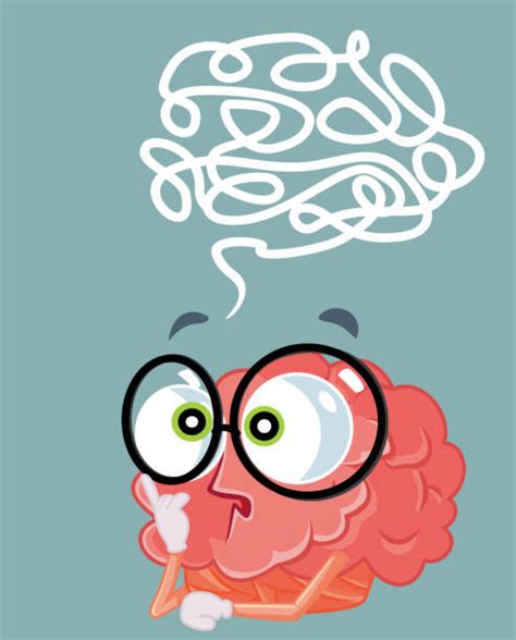 Cartoon Brain Thinking Hard