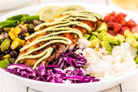 Blackened Fish Taco Bowls Healthy Dinner Idea The Chunky Chef