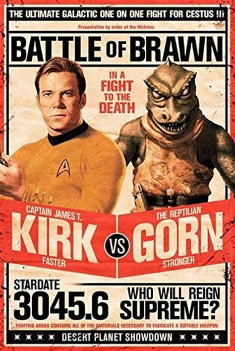 Buy Buyartforless Star Trek Captain Kirk Vs The Reptilian Gorn 36x24