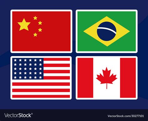Flags Different Countries World Royalty Free Vector Image