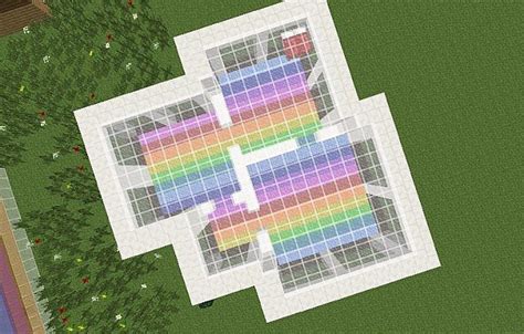 Modern Rainbow House Minecraft Project