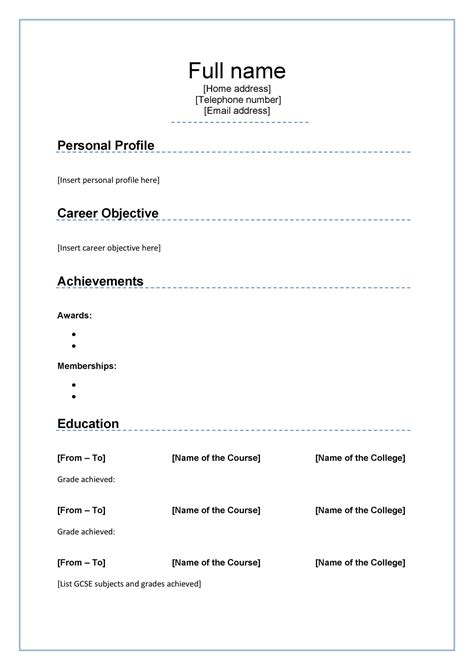 48 Great Curriculum Vitae Templates And Examples Templatelab