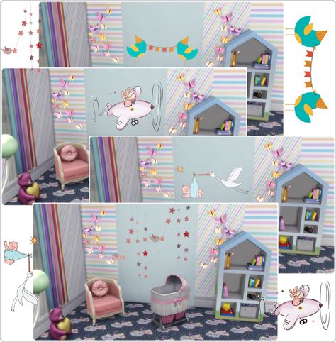 Annetts Sims 4 Welt Wall Deco Baby