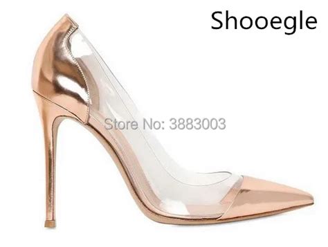 Patent Leather White Gold Sliver Nude Thin High Heel Pumps Plexiglass