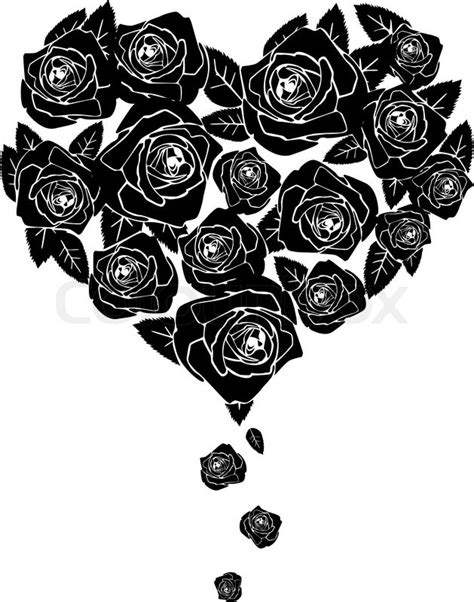 We believe in helping you find the product that is right for you. Black roses Shape of heart | Stock Vector | Colourbox