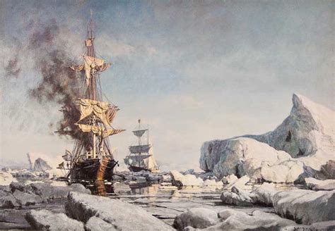 Arctic Whaling Cutting In Among The Floes By John Stobart