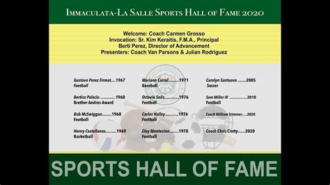 2020 Athletic Hall Of Fame Immaculata La Salle High School Youtube