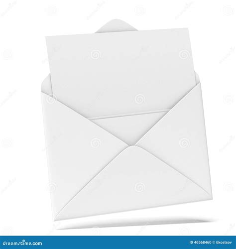 White Open Envelope With Paper Stock Illustration Illustration Of