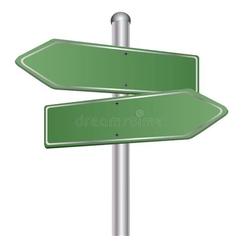 Blank Road Sign Arrow Pointing Opposite Direction Stock Illustration