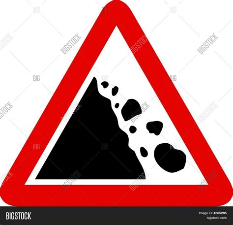 Falling Rocks Sign Image And Photo Free Trial Bigstock
