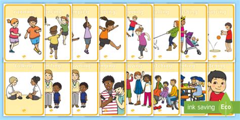 Verb Action Display Posters Activity Verbs Teacher Made