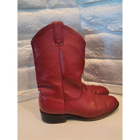 Laredo Shoes Laredo Red Leather Roper Cowgirl Boots Style 697 Made In Usa 8 M Womens Poshmark