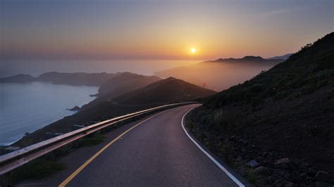 Hill Road Sunset Hd Nature 4k Wallpapers Images Backgrounds Photos