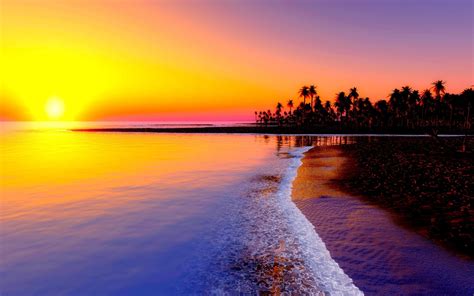 1036289 Sunlight Landscape Sunset Sea Nature Shore Reflection