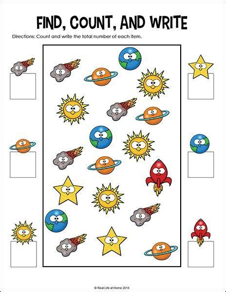 Outer Space Worksheets For Kids Counting Space Preschool Space