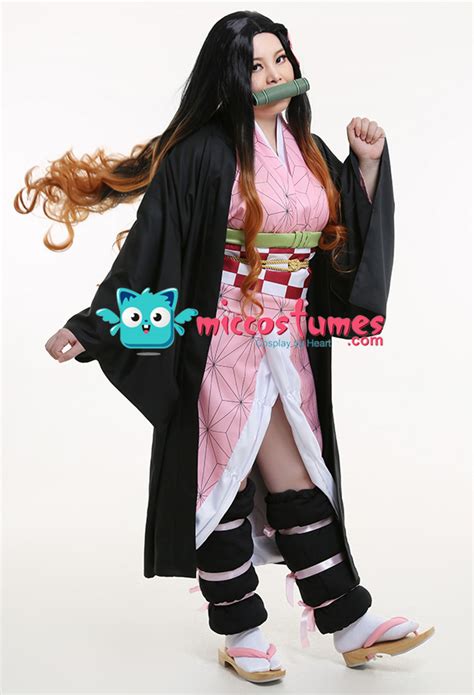 Plus Size Kny Nezuko Kimono Outfit Curvy Cosplay Costume With Leg