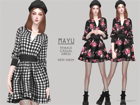 Mayu Casual Dress By Helsoseira At Tsr Sims 4 Updates