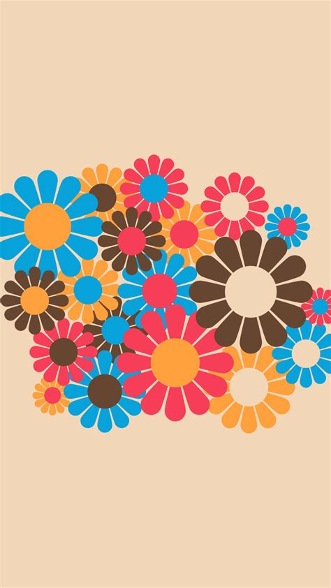 Abstract Vintage Retro Flower Pattern Spring Summer Wallpaper 17775651