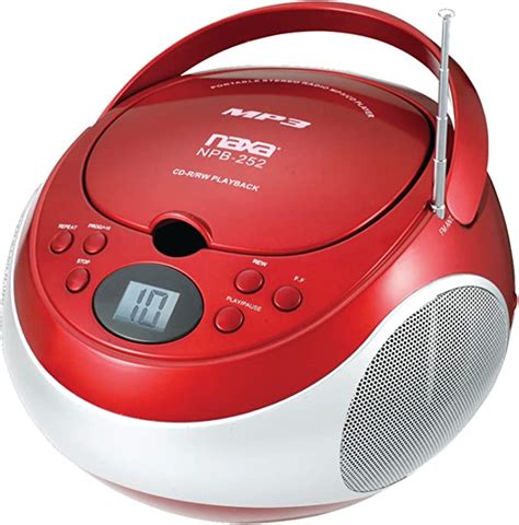 Naxa Electronics Portable Mp3cd Player With Amfm Stereo Radio Red