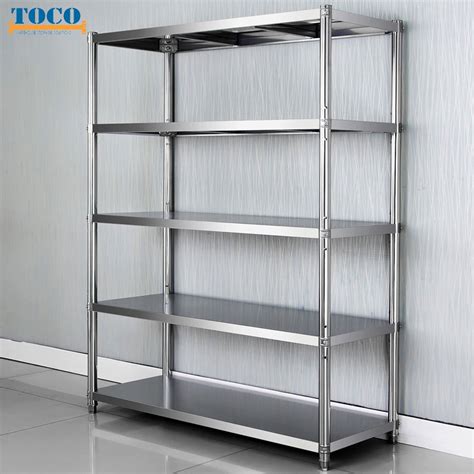 Adjustable 5 Tiers Rolling Stainless Steel Kitchen Rack Shelf China