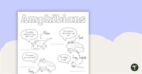 Amphibian Worksheet 1 Teach Starter