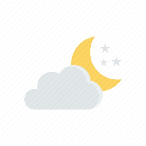 Cloud Moon Night Star Icon