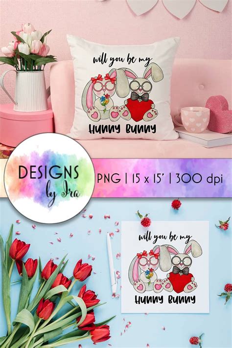 Will You Be My Hunny Bunny Cute Valentines Print