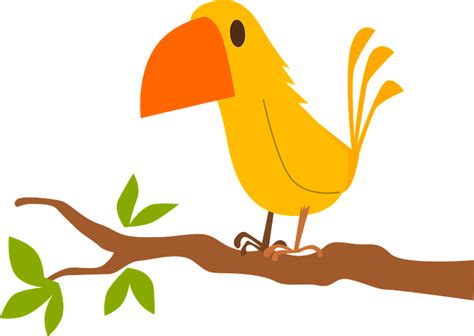 Yellow Bird On A Branch Clipart Free Download Transparent Png Creazilla