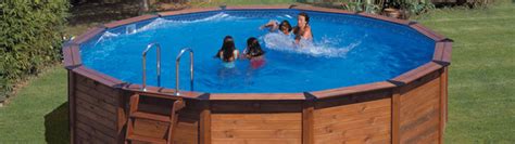 Une piscine hors sol ronde filtration à sable aspect bois. Piscine hors-sol Gre Nature Pool ronde dia 5.90m pas cher ...
