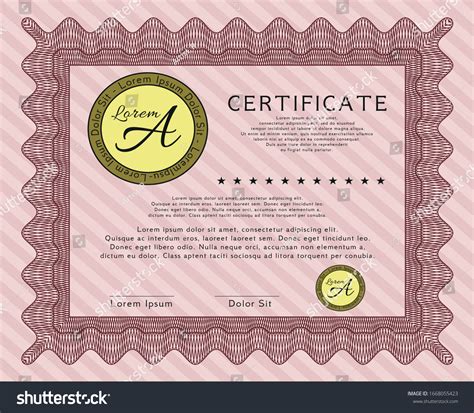 Red Certificate Diploma Award Template Printer Stock Vector Royalty Free Shutterstock