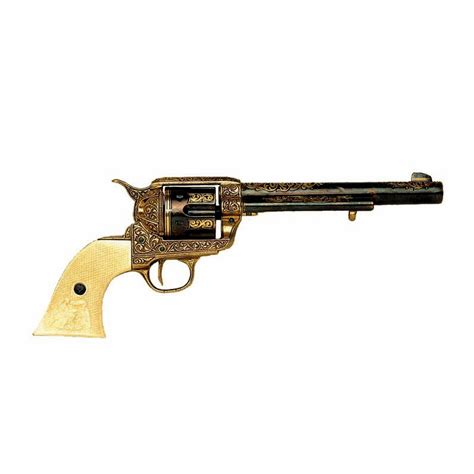 By The Sword Colt 45 Peacemaker Engraved Model Non Firing Revolver