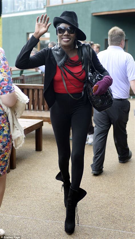 Emerald 65 Year Old Singer Grace Jones Spotted At The Wimbledon