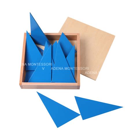 Box Of Blue Triangles Adena Montessori Materials
