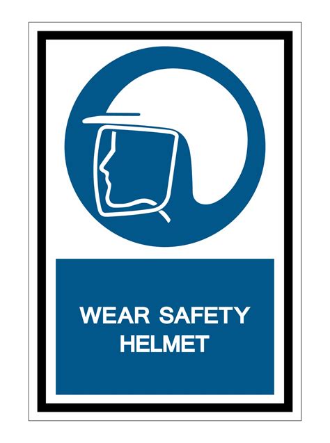 Wear Safety Helmet Symbol Isolate On White Backgroundvector