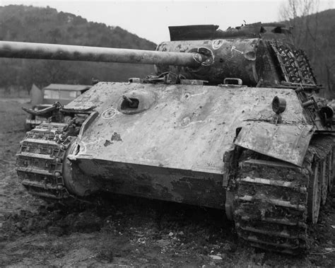 7th Army Experiments On Captured German Panther Tank France 1945
