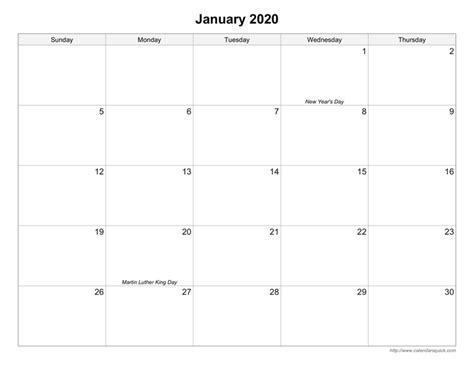 Extra Large Printable Calendar Image Calendar Template 2020