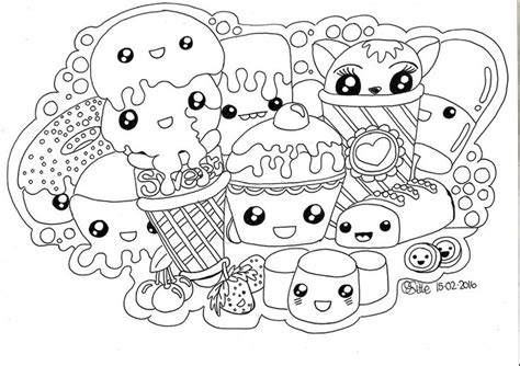 Kawaii Sweets Doodle Unicorn Coloring Pages Kawaii Drawings Doodle