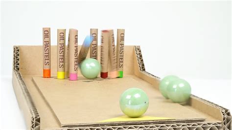 How To Make Mini Bowling Ball Desktop Game From Cardboard Youtube
