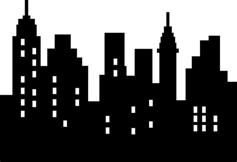Simple City Skyline Silhouette Clip Art Library