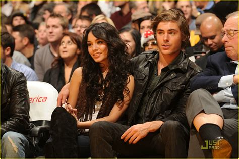 full sized photo of zac efron vanessa hudgens laker game 08 zac and vanessa let s go lakers