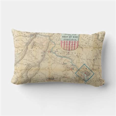 Vintage Northern Virginia Civil War Map 1862 Lumbar Pillow Zazzle