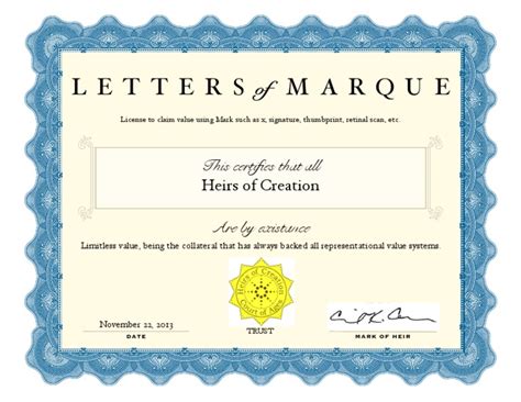 They will normally contain the following first three elements, unless they imply or refer to a declaration of war to define the enemies, and may optionally contain the remainder: Letter of Marque
