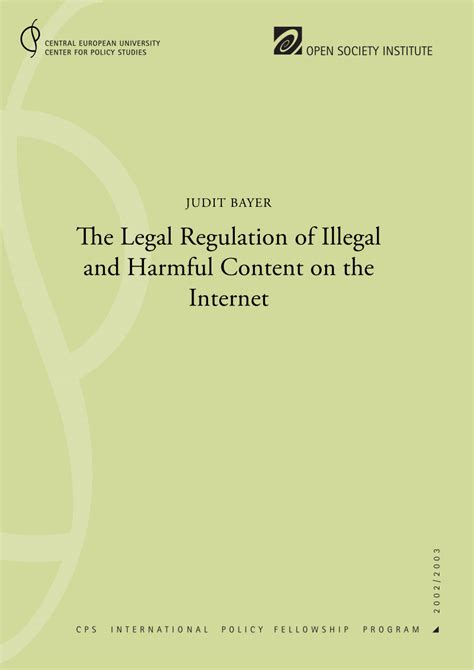 Pdf The Legal Regulation Of Illegal And Harmful Content On The Internet