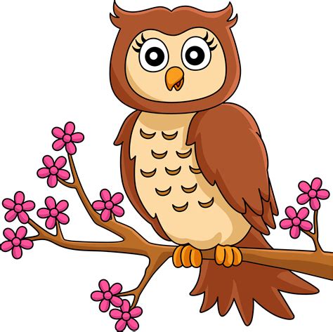 Owl On A Tree Branch Cartoon Colored Clipart 7066899 Vector Art At Vecteezy